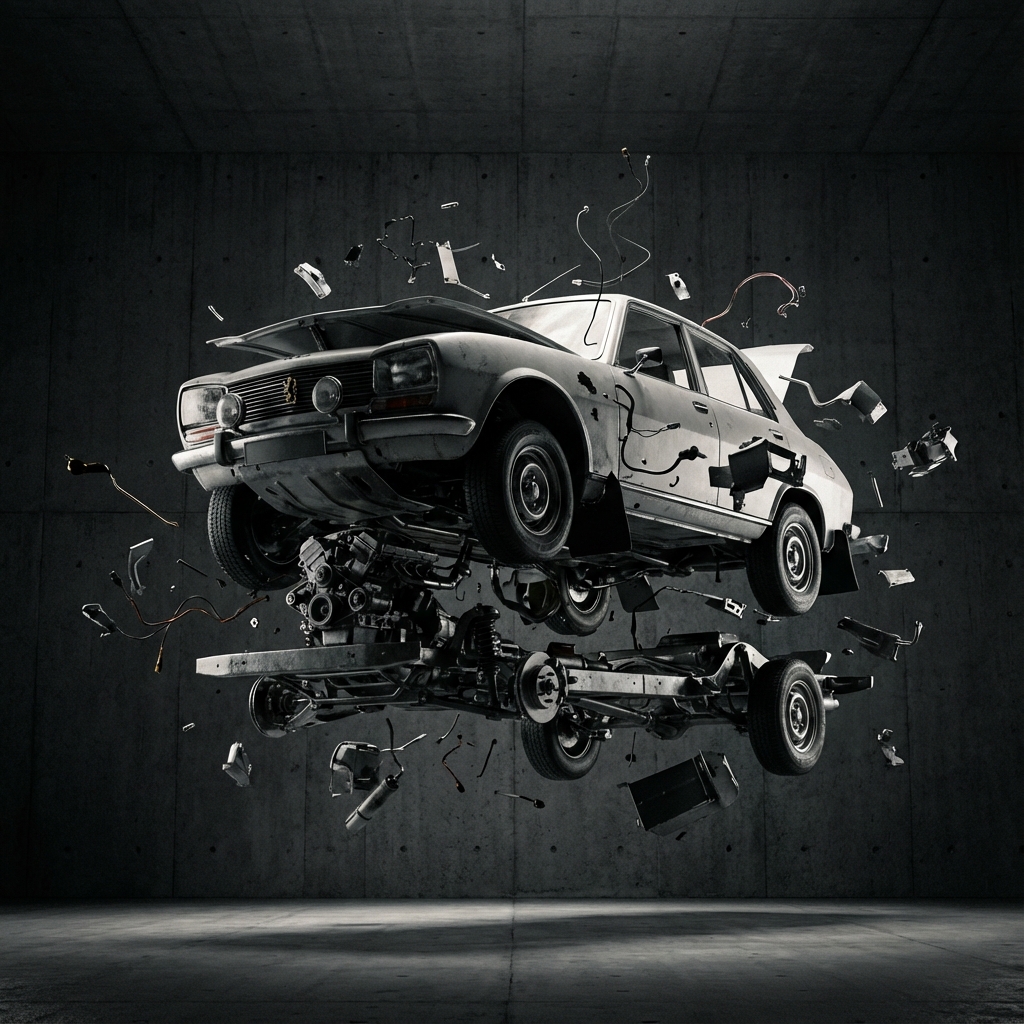 Deconstructed Rally Car
